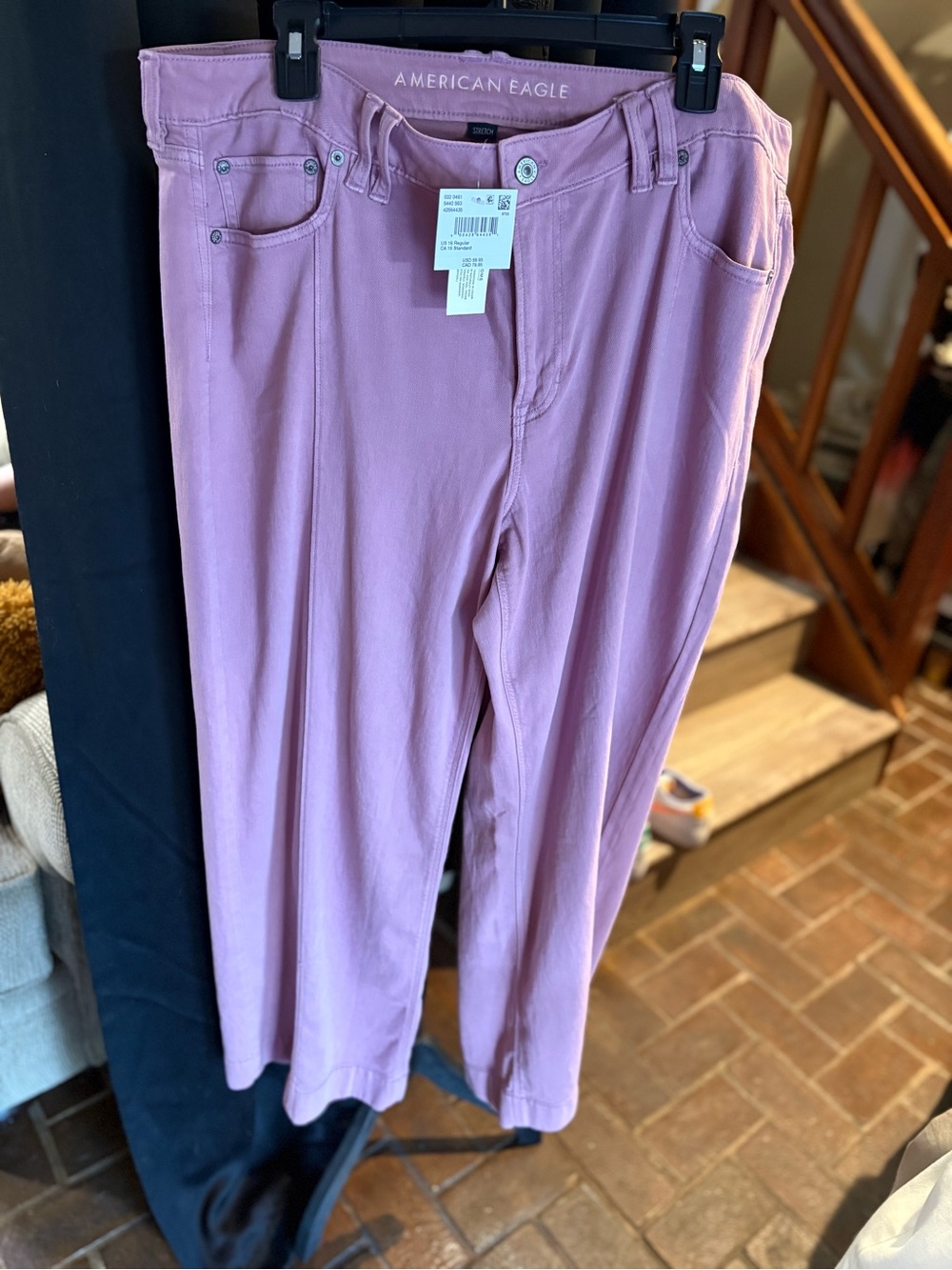 American Eagle Outfitters Lavender High-Rise Jeans wide leg